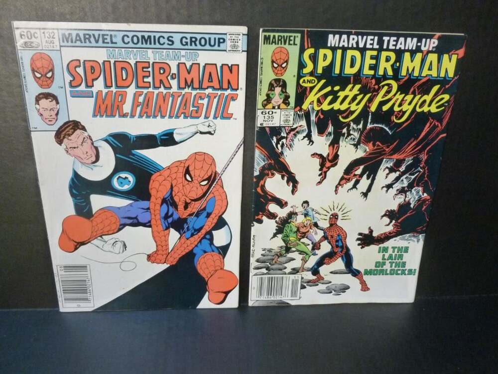 2 Comics Spiderman and Mr. Fantastic Marvel Team Up & Kitty Pryde 1983 P91